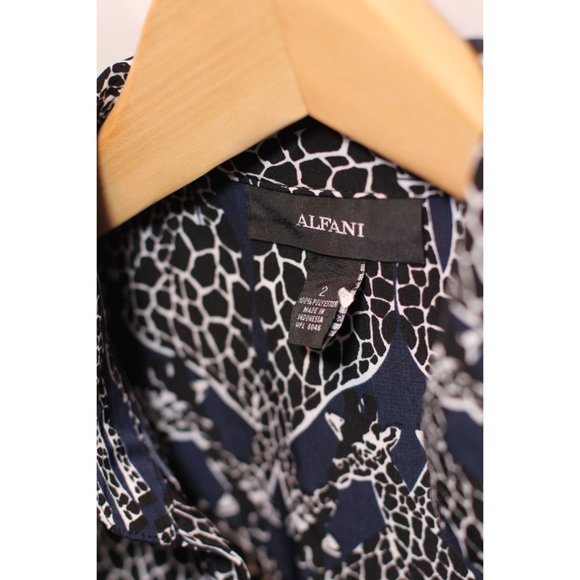 ALFANI GIRAFFE NAVY DRESS - Picture 5 of 6